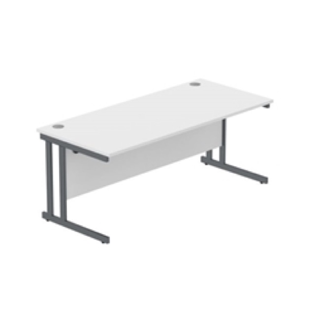 Core|Double Upright|Rectangular Desk 1800X800|White-Graphite