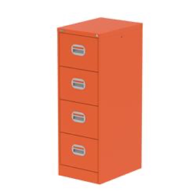Qube 4 Drawer Filing Cabinet Sienna Orange