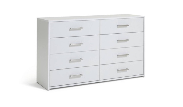 Oslo 8 Drawer Chest White Modern and Spacious Bedroom Storage Solution