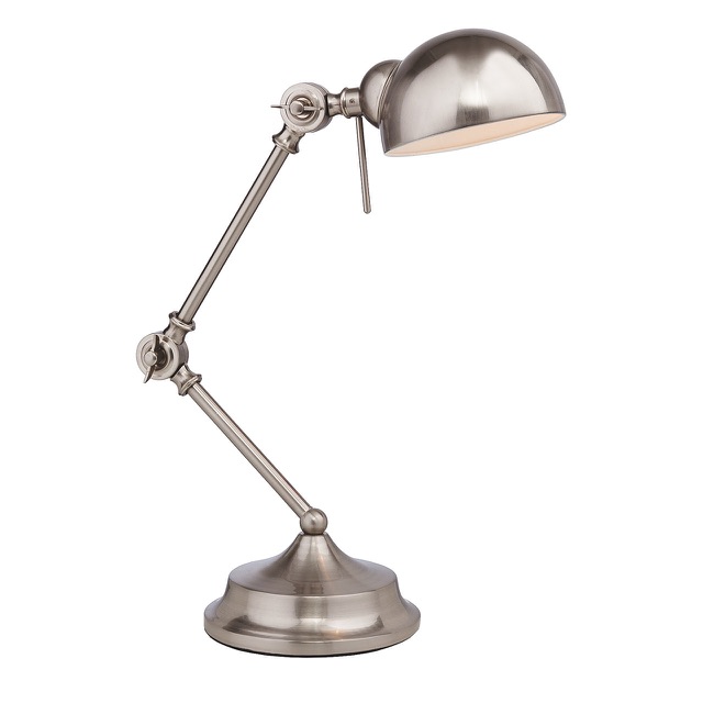 Firstlight Beau Desk Lamp with On/Off Switch Retro Style in Brushed Steel