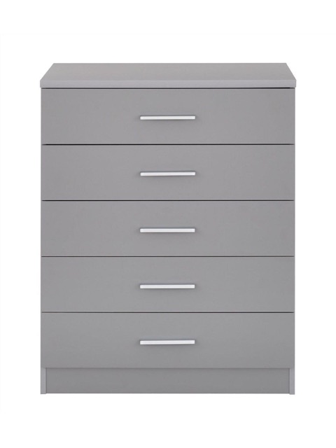 Panama 5 Drawer Chest Grey | Compact Storage | Easy-Glide Runners