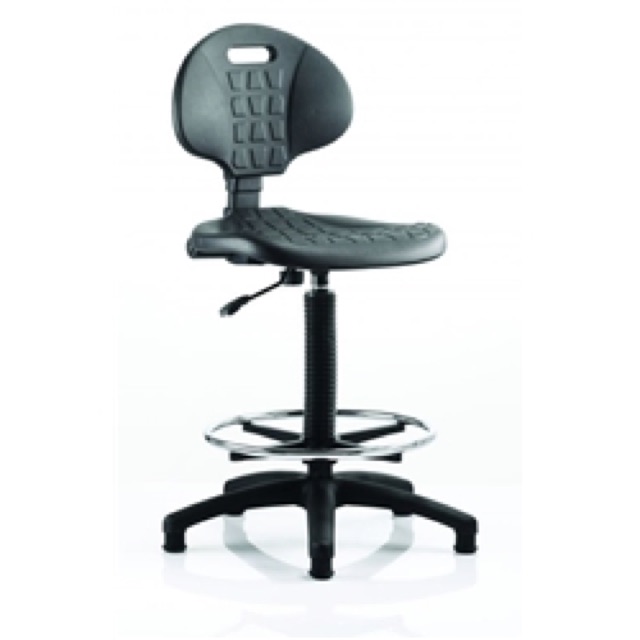 Malaga Draughtsman Task Operator Chair Black Polyurethane S