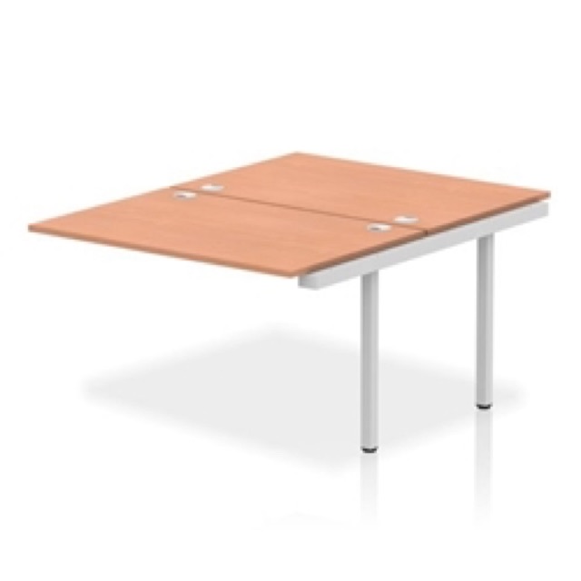 Impulse Bench B2B Ext Kit 1200 Silver Frame Office Bench Desk Beech