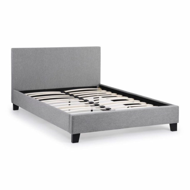 Julian Bowen Fabric King Bed Light Grey Rialto King Size Bed 150cm Modern