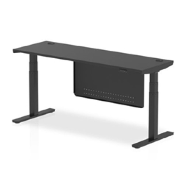Air 1800x600 Height Adjustable Desk Black CP Black Leg Modesty Panel
