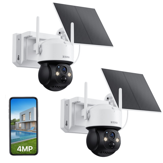 C291 4MP Battery Powered CCTV Camera + 32GB Card + No Monthly Fee, 2PACK