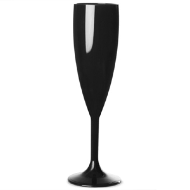 Elite Premium Polycarbonate Champagne Flute Black 7oz / 200ml (Case of 12)