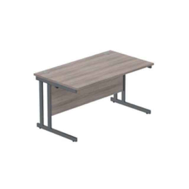 Core|Single Upright|Rectangular Desk|1400x600|White-White