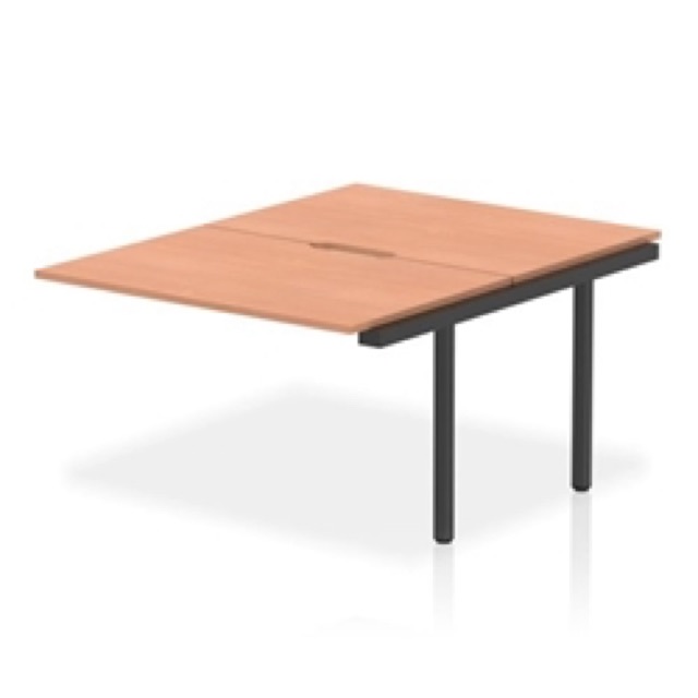 Evolve Plus 1200mm B2B Office Bench Desk Ext Kit Beech Top Black Frame