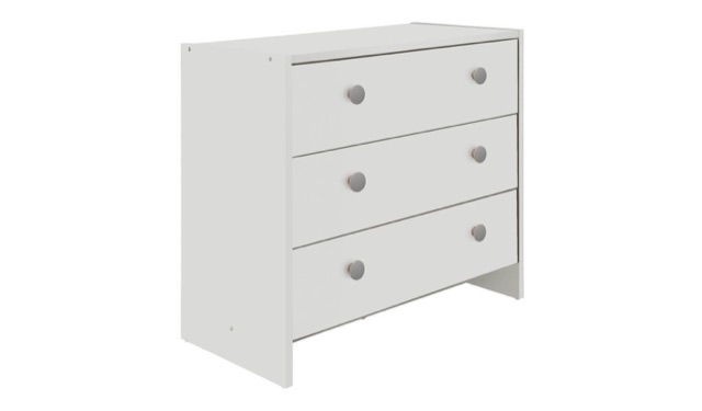 Seville 3 Drawer Chest White Storage Organiser Bedroom Furniture