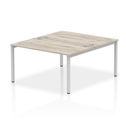 Impulse Bench B2B 2 Person 1400 Silver Frame Bench Desk Grey Oak