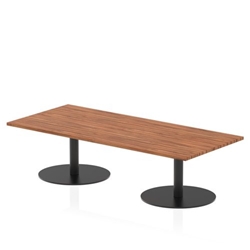 Italia 1800 x 800mm Rectangular Coffee Table Walnut Top Black Leg