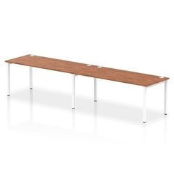 Impulse Bench Single Row 2 Person 1800 White Frame Bench Desk Walnut