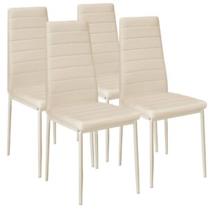tectake Dining Chairs Thomas Set Of 4 - Beige | Size: 4 Pack