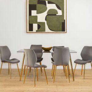 Orsina Contemporary Grey Rectangular Dining Set, Space Saving Design Dining Set, Durable Small Dining Set For House