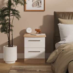 Ready Assembled 2 U Windsor 2 Drawer Bedside Cabinet (Ready Assembled)