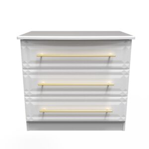 Ready Assembled 2 U Hereford 3 Drawer Chest (Ready Assembled) in White
