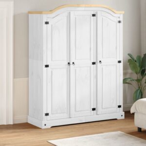 Berkfield Home Wardrobe Corona White 151.5x52x186 cm Solid Wood Pine
