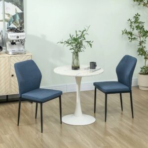 EONLION Set of 2 Dining Chairs with Curved Back Blue