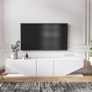 Decorotika Pearl TV Stand TV Unit for TVs up to 71 inch in White